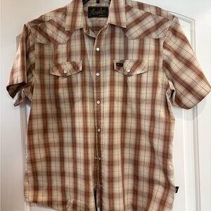 Howler Brothers Men's Tan and Brown Plaid Shirt